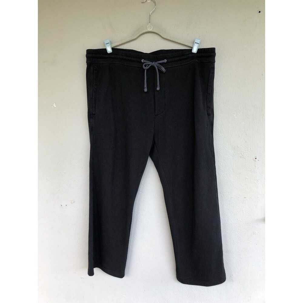 James Perse Black Straight-Leg Drawstring Pants
